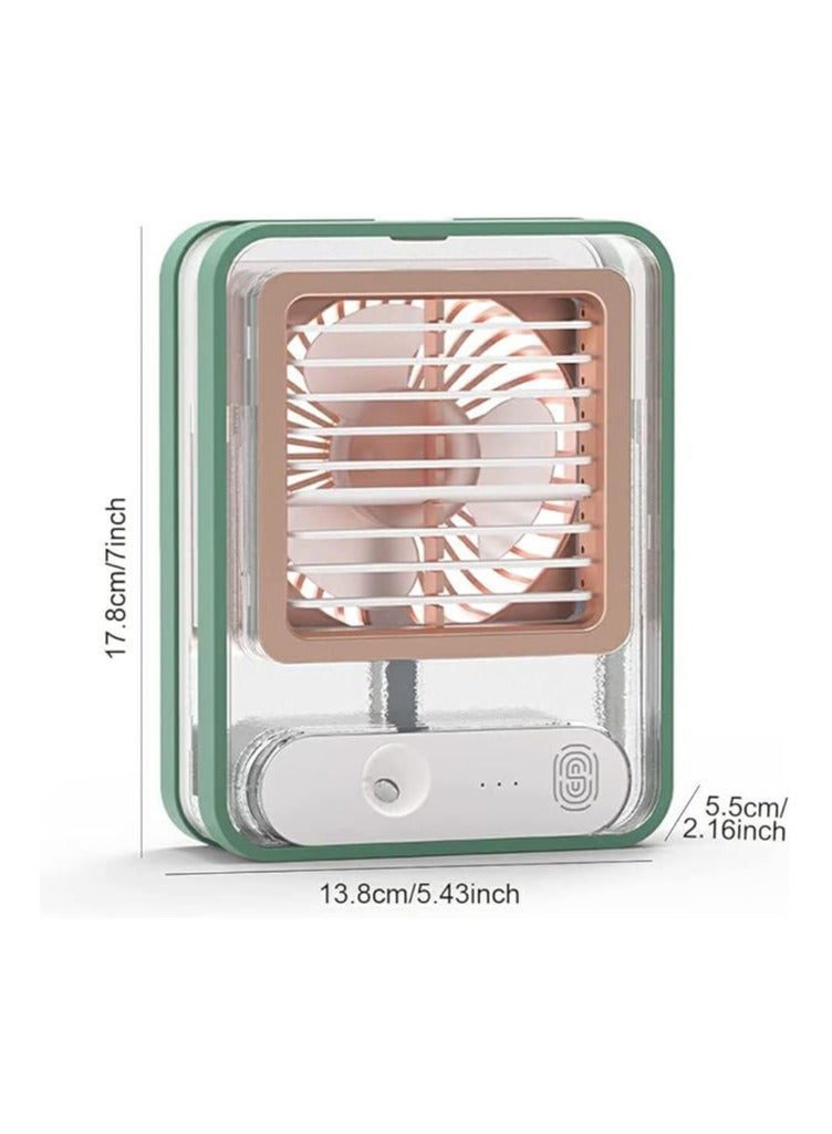 Mini Fan with Steamer and LED Desk Light Portable Rechargeable Touch - Image 2