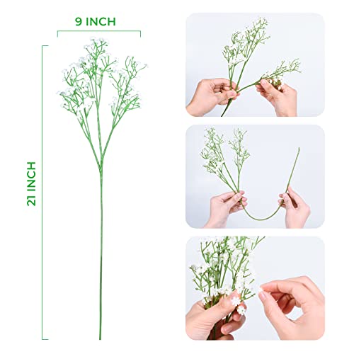 LYLYFAN Babys Breath Artificial Flowers,18 Pcs Gypsophila Real Touch Flowers for Wedding Party Home Garden Decoration White - Image 2