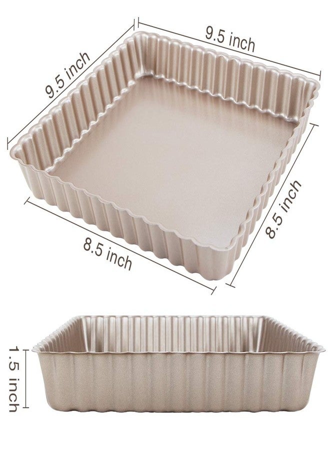 Webake Square Tart Pan, 9 by 9 Inch Tart Tin with Removable Bottom, Non-Stick Carbon Steel Quiche Pie Pan for Baking - Image 4