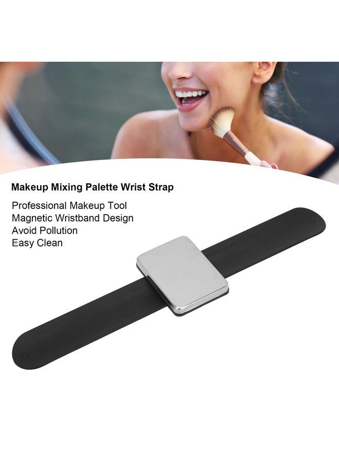 Yinhing Makeup Mixing Palette,Magnetic Cosmetic Mixing Palette with Silicone Wrist Strap,Manicure Palette,Easy Clean,Black - Image 4