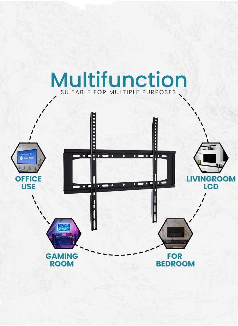 Generic - Universal TV Wall Mount Bracket Low Profile Adjustable & Heavy Duty for LCD LED Flat Panel TVs Space-Saving Fixed Design VESA Compatible 32-80 Inch Led Lcd Flat Screen - Image 1