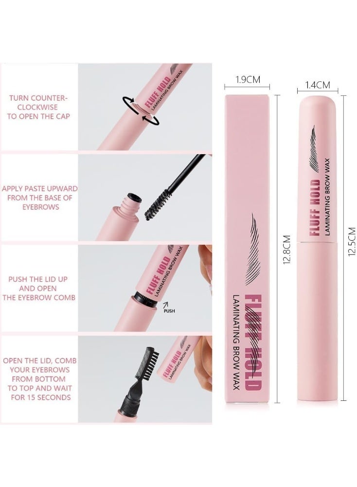 بوداير 3D Eyebrow Gel - جل حواجب شفاف يدوم طويلا للرفع والتصفيح بفرشاة على الوجهين ، شمع تصفيف الشعر - Image 4