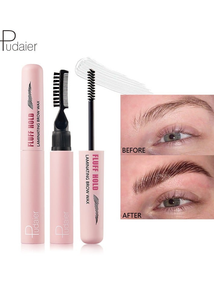 بوداير 3D Eyebrow Gel - جل حواجب شفاف يدوم طويلا للرفع والتصفيح بفرشاة على الوجهين ، شمع تصفيف الشعر - Image 1