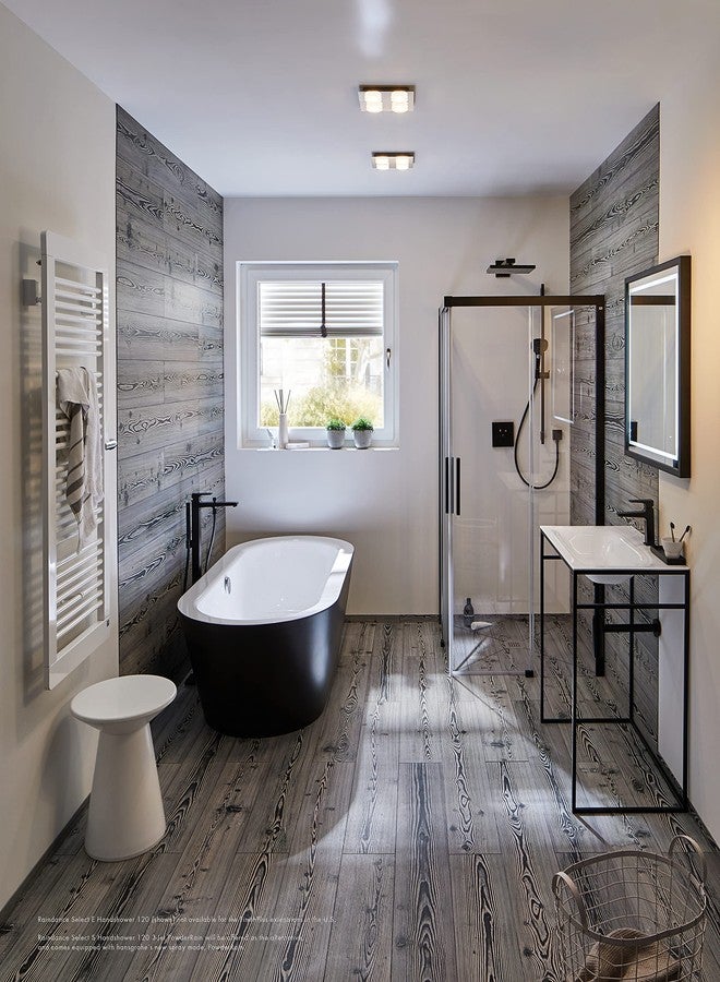 hansgrohe Porter E Easy Install Replacement Handheld Shower Head HolderModern Coordinating in Matte Black, 28387671 - Image 4