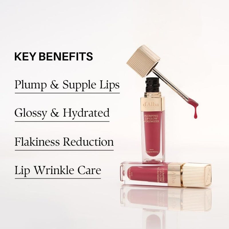 d'Alba Plumping Lip Glow Mood Volumizer Petal Rose 5ml - Image 4
