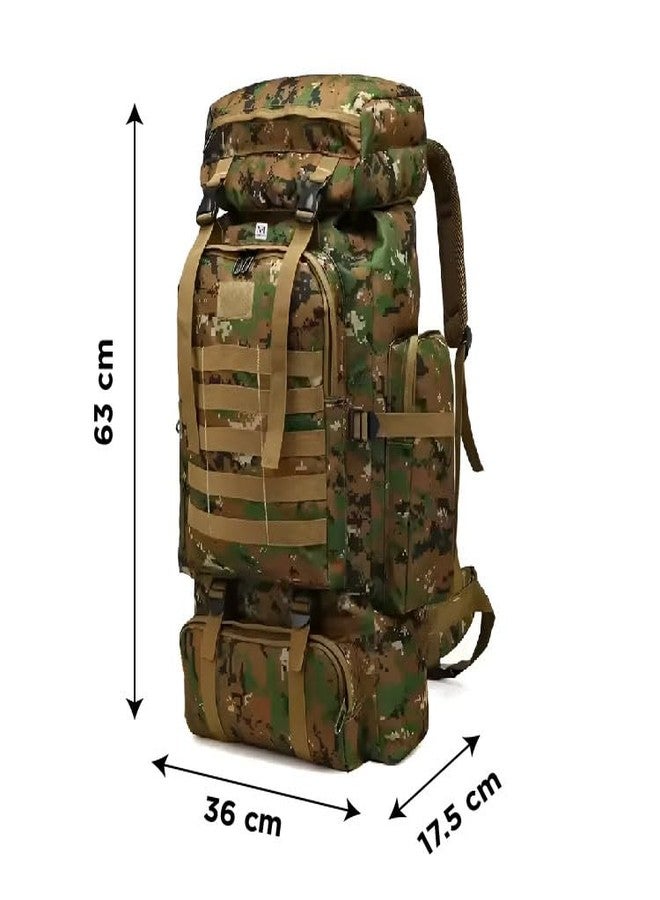 NFI essentials Hiking Bag, Military Print Travel Shoulder Backpack, Rucksack Duffle Bag with Shoe Compartment & Wet Clothes for Gym, Duffel Bag for Travelling, Camping & Trekking (Brown) - Image 4