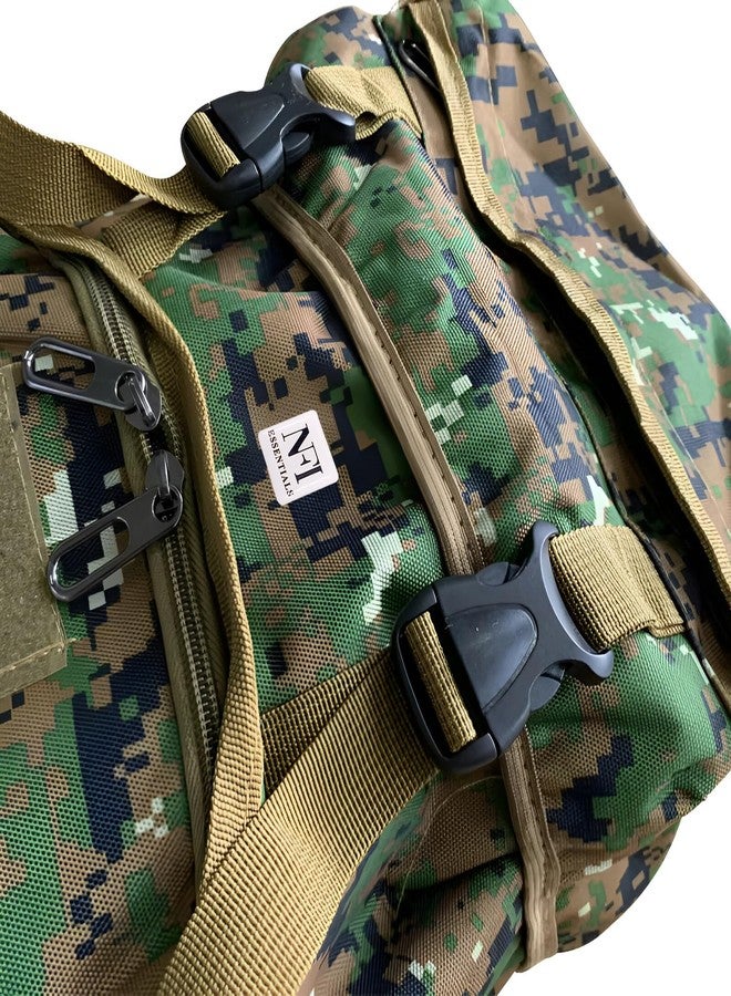 NFI essentials Hiking Bag, Military Print Travel Shoulder Backpack, Rucksack Duffle Bag with Shoe Compartment & Wet Clothes for Gym, Duffel Bag for Travelling, Camping & Trekking (Brown) - Image 2