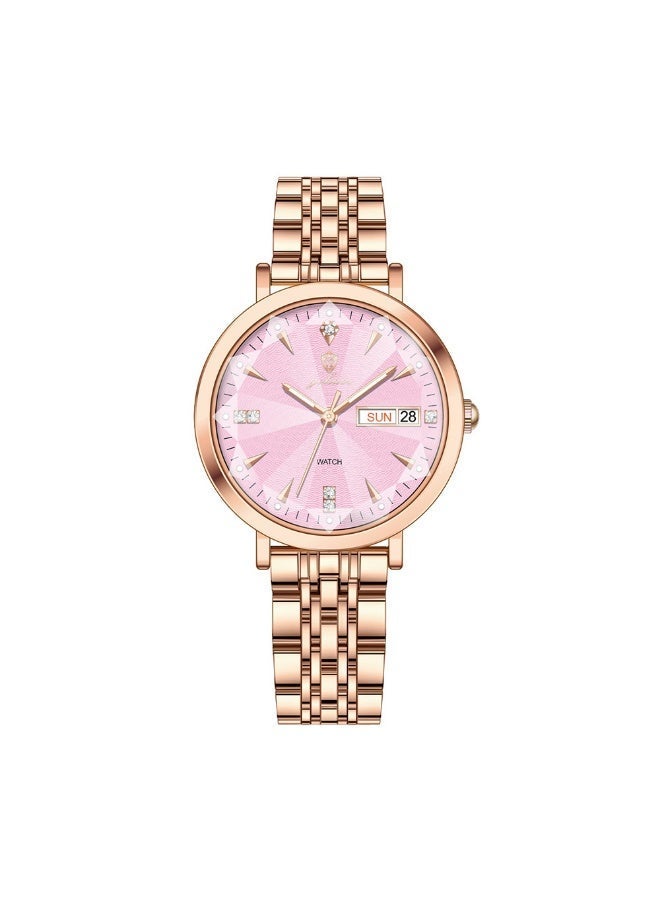 جوهوس ساعة نسائية، سوار من الفولاذ المقاوم للصدأ، ساعة كوارتز كلاسيكية فاخرة مقاومة للماء، ساعة يد نسائية دائرية أنيقة للعمل - هدية للأم أو الصديقة - Image 3