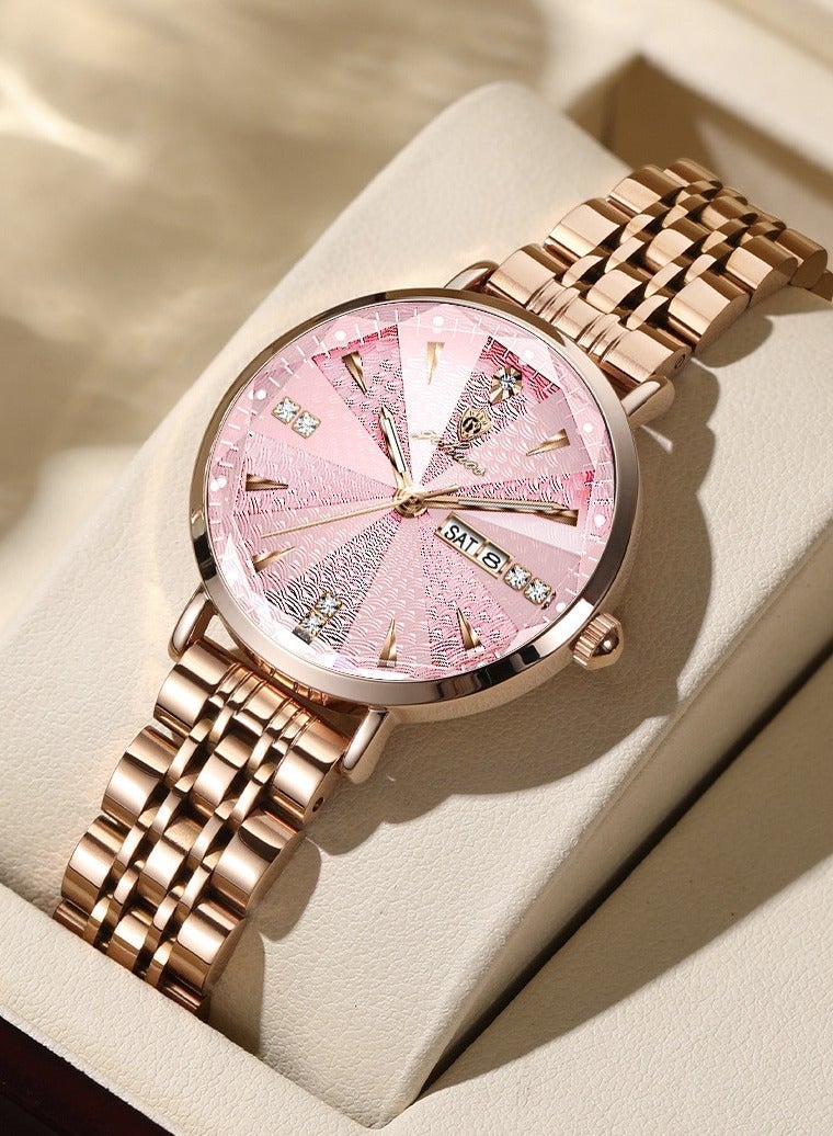 جوهوس ساعة نسائية، سوار من الفولاذ المقاوم للصدأ، ساعة كوارتز كلاسيكية فاخرة مقاومة للماء، ساعة يد نسائية دائرية أنيقة للعمل - هدية للأم أو الصديقة - Image 1