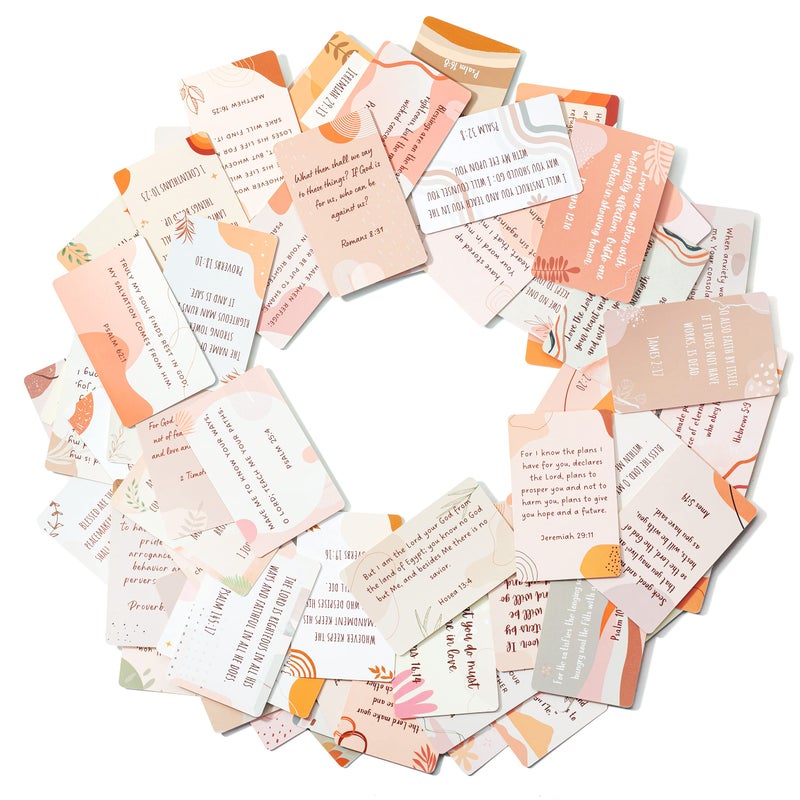 Mr. Pen- Prayer Cards, 70 Unique Bible Verse Boho Theme, Mini Scripture Cards for Women and Men, with Verses, Christian - Image 1