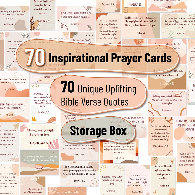 Mr. Pen- Prayer Cards, 70 Unique Bible Verse Boho Theme, Mini Scripture Cards for Women and Men, with Verses, Christian - Image 2