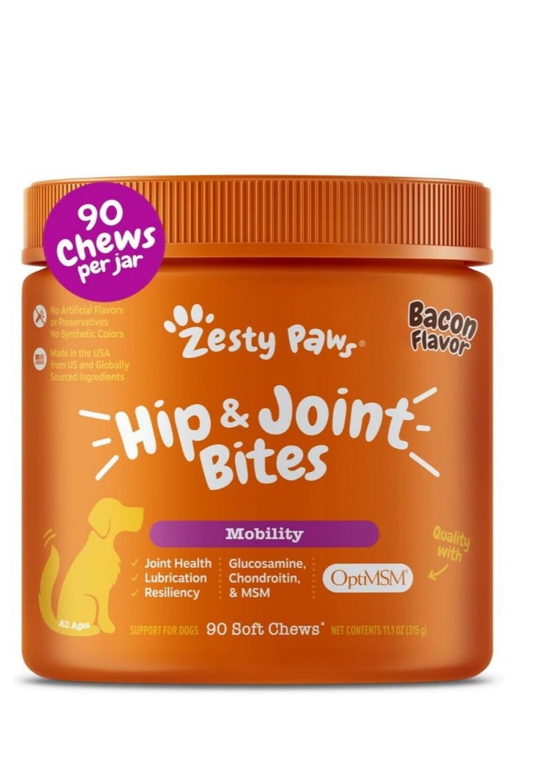 Zesty Paws Dog Hip & Joint Bites / Mobility - Bacon - 90ct - Image 1