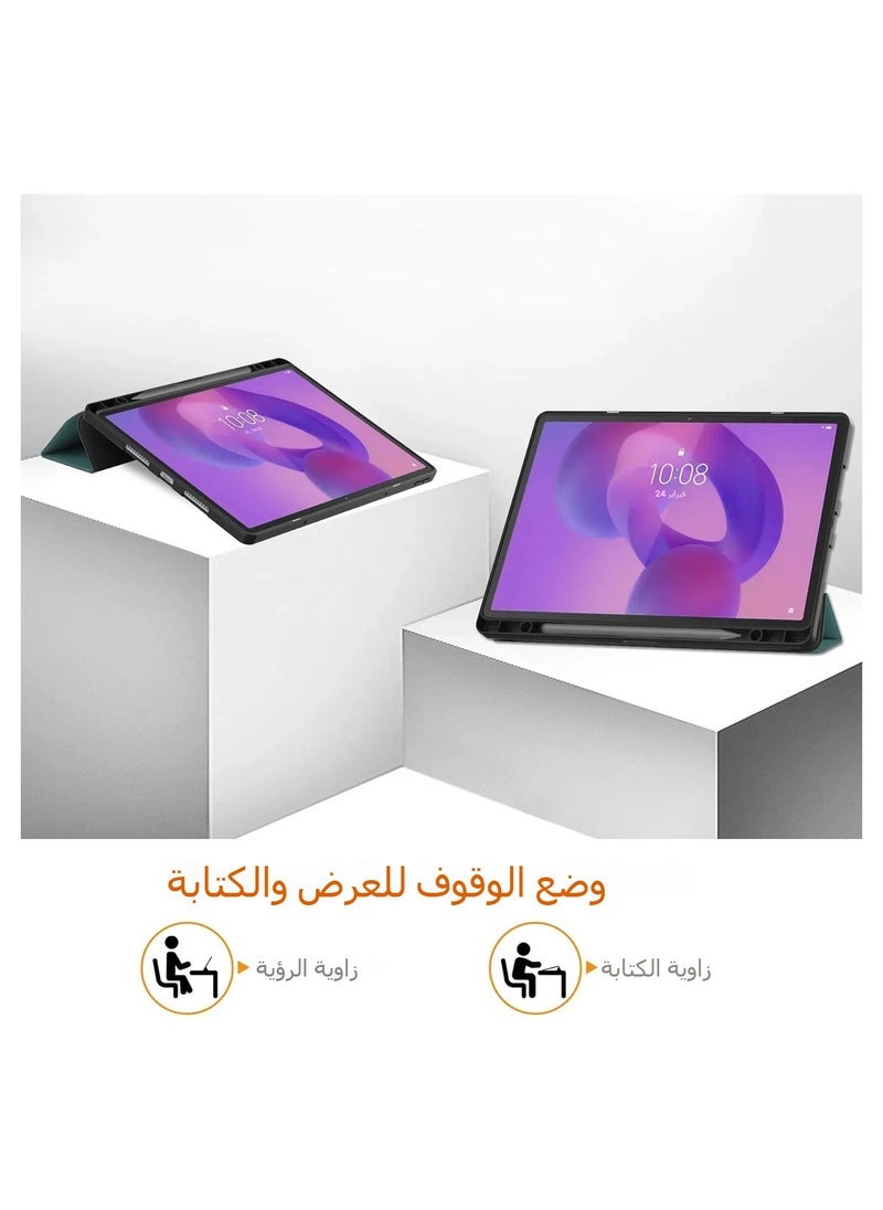 general Smart Tablet Case for Lenovo Idea Tab Pro 12.7" (2025) TB373FU Built-in Pen Slot, Lightweight Tri-Fold PU Leather Case Case with Auto Wake/Sleep Function - Image 3