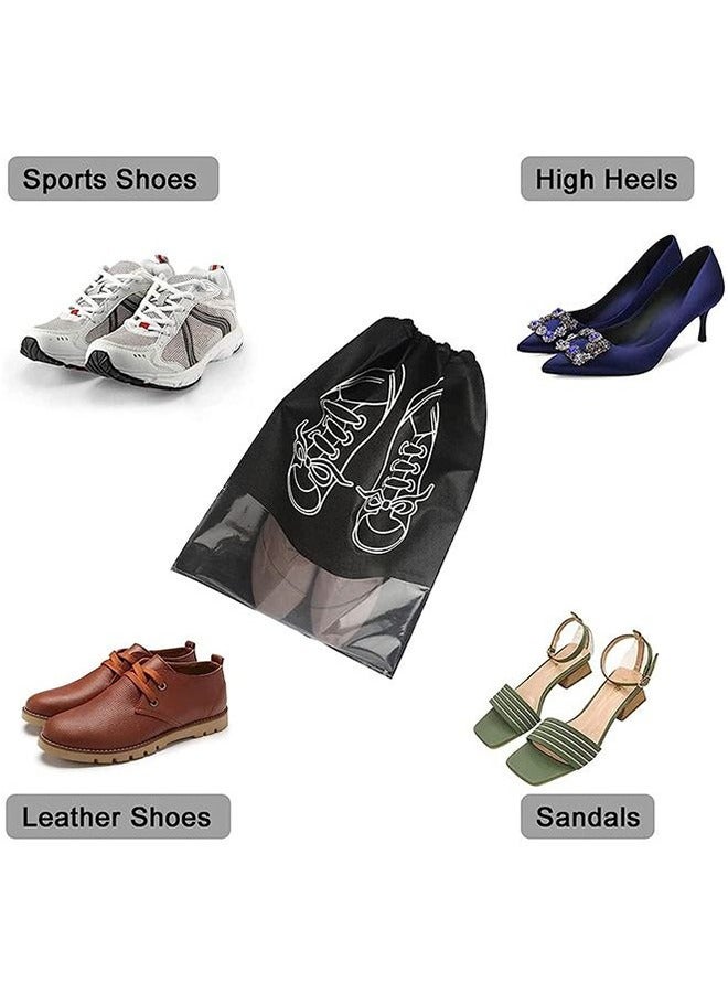 JoyousSto 12 Pcs Large Travel Storage Shoe Bag Portable Shoe Bag Dust proof Shoe Organizer Bags for Men and Women Shoes 6 Black 6 Grey - Image 2