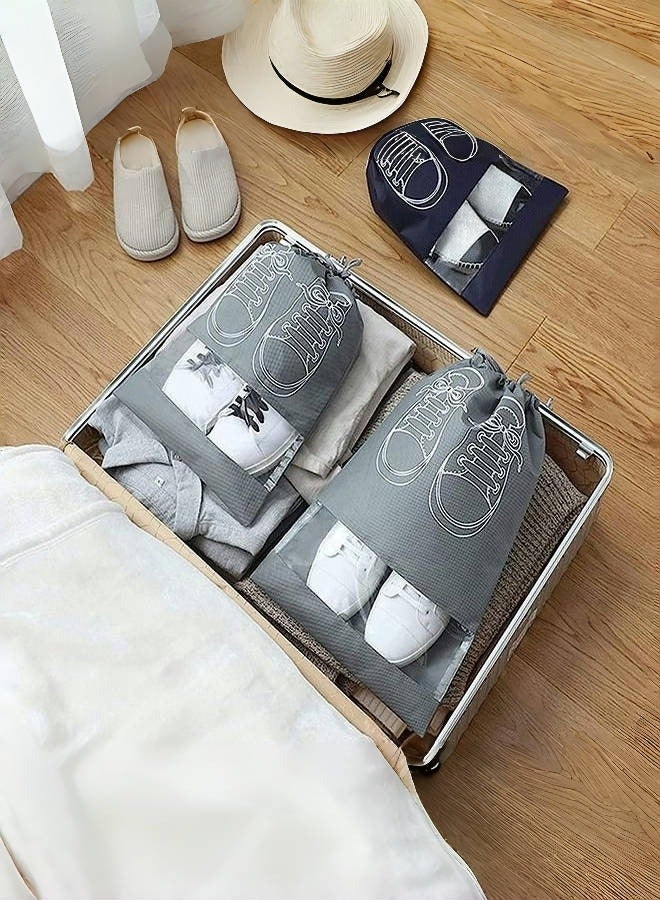 JoyousSto 12 Pcs Large Travel Storage Shoe Bag Portable Shoe Bag Dust proof Shoe Organizer Bags for Men and Women Shoes 6 Black 6 Grey - Image 5