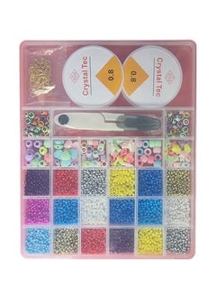 Generic Beads for making jewelry for girls and children, various colors of beads, 8 mm, Heishi, with a set of charms and elastic threads for making jewelry, bracelets and chains  - Image 2