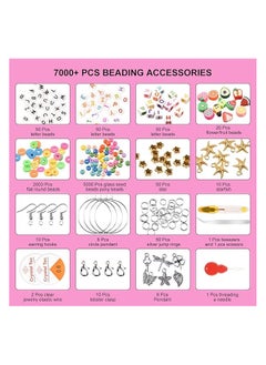 Generic Beads for making jewelry for girls and children, various colors of beads, 8 mm, Heishi, with a set of charms and elastic threads for making jewelry, bracelets and chains  - Image 4