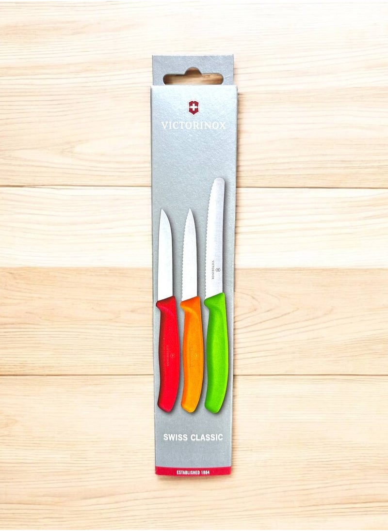 Victorinox - Victorinox Vegetable Knife Set, 3 pcs, red, Orange, Green, 6.7116.32 - Image 1