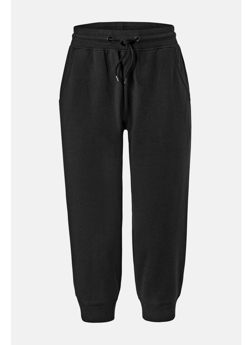 Tchibo Women Pull On Plain Cropped Sports Trouser, Black  - Image 3