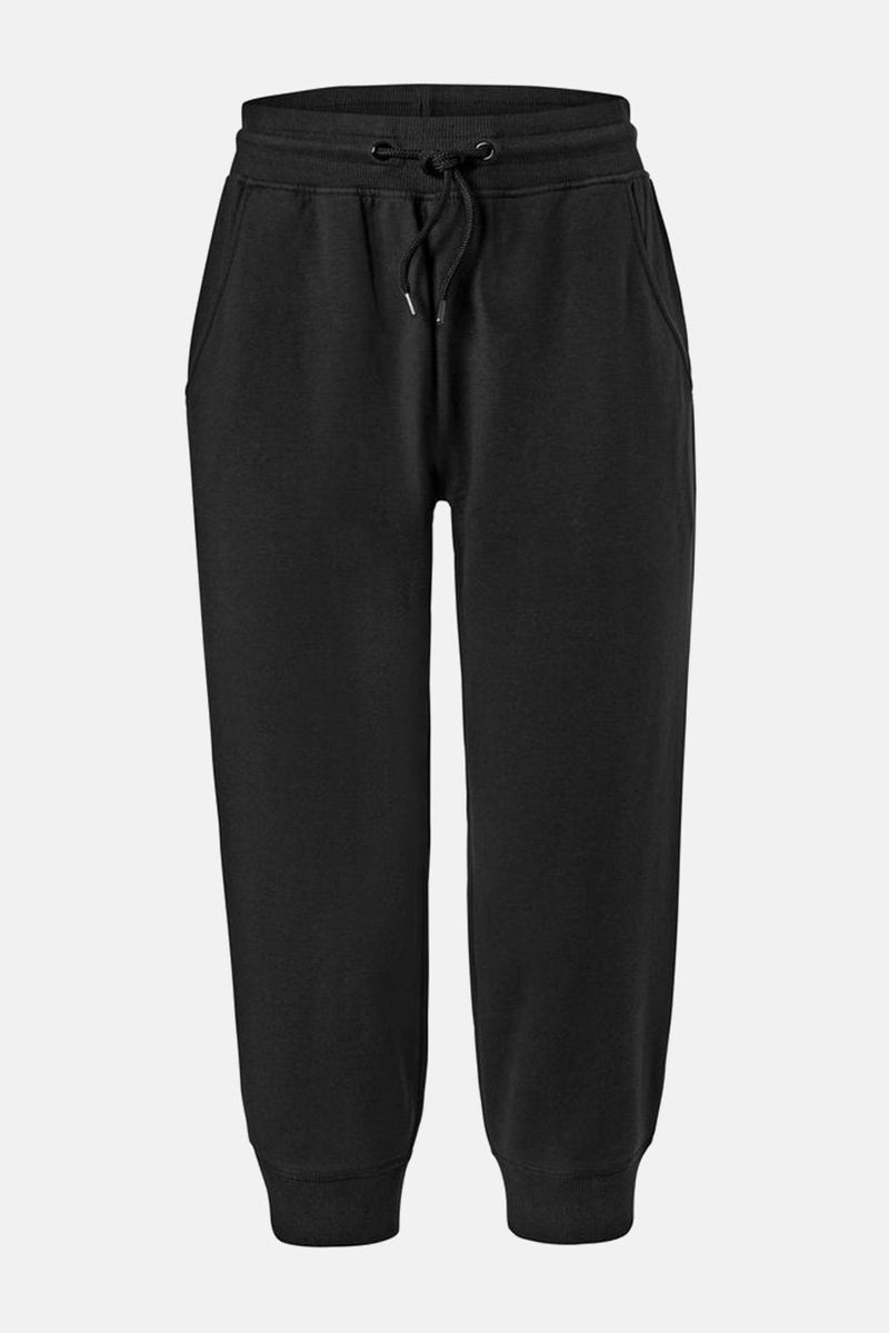 Tchibo Women Pull On Plain Cropped Sports Trouser, Black - Image 2