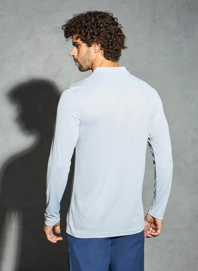 Technosport Men Solid Slim Fit Polo T-Shirt with Technocool by Styli