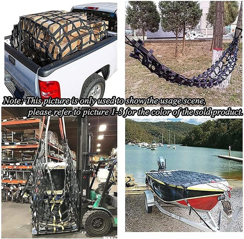 Lifting Net Straps,Cargo Hanging Net, Hanging Cargo Lifting Net, Safety Lifting Net Straps, Tear Resistant Lifting Bags, Luggage Carrier Net, Stretchable Elastic Bike Load Cargo Securing Net(Size:3 X - Image 3