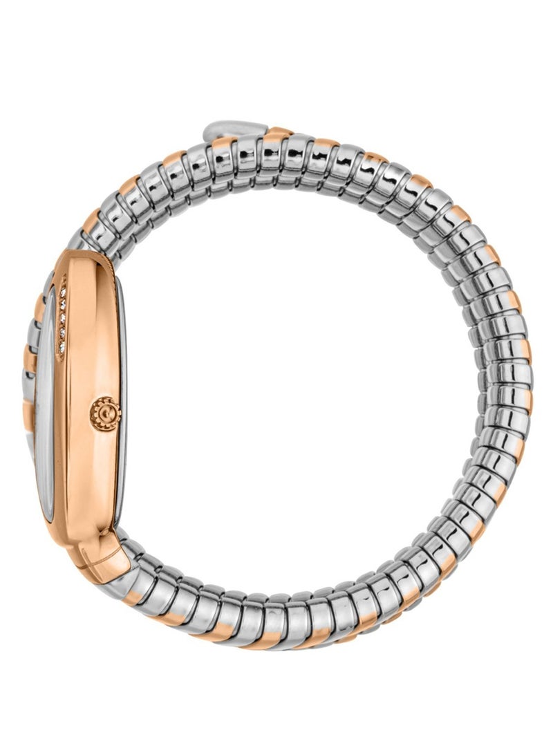 Just Cavalli ساعة نسائية فيزوزو بتصميم مزدوج اللون من الكوارتز التناظري مصنوعة من الفولاذ المقاوم للصدأ JC1L230M0075 - Image 3