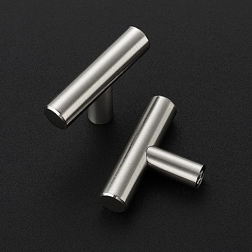 Ravinte Decor 30 Pack Brushed Nickel Cabinet Knobs - Kitchen Silver Pulls for Drawer Stainless Steel Dresser Hardware 2in Length Single Hole T Bar, RDT50LS30 - Image 2