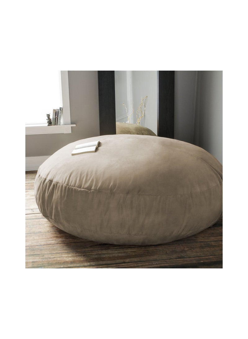 Comfy COMFY SOFT & FLUFFY BEIGE SUEDE BED BEAN BAG WITH PILLOW 135X135X30CM SUITABLE FOR 2 ADULTS  - Image 3