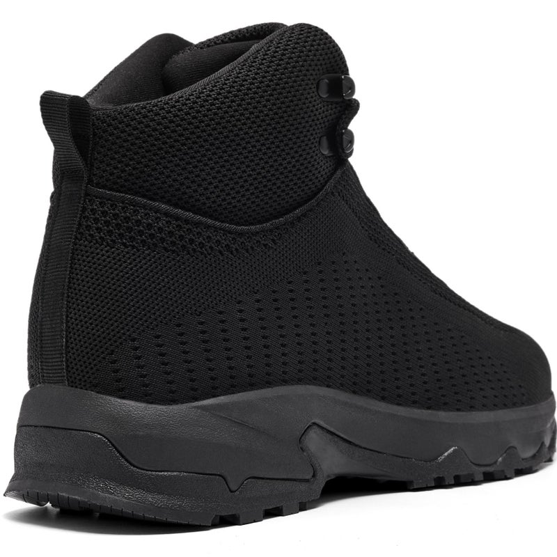 SHULOOK Non Slip Work Boots for Men Slip Resistant Lightweight Kitchen Chef Shoes for Restaurant Food Service Comfy Working Shoe Ankle Support Mesh Walking Footwear Black 7 - Image 4