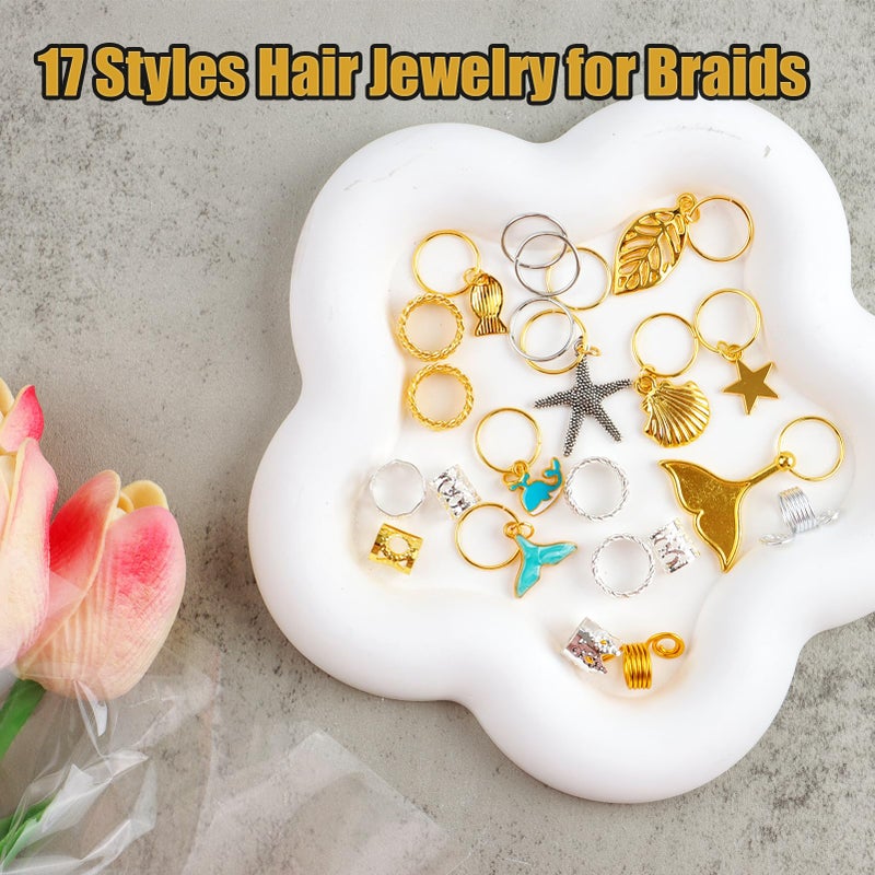 Coriario 292 Pcs Gold Silver Hair Jewelry for Braids Hair Charms Accessories Loc Jewelry Rings Cuffs Pendants Decorations for Women Men Braids Locs Dread - Image 2