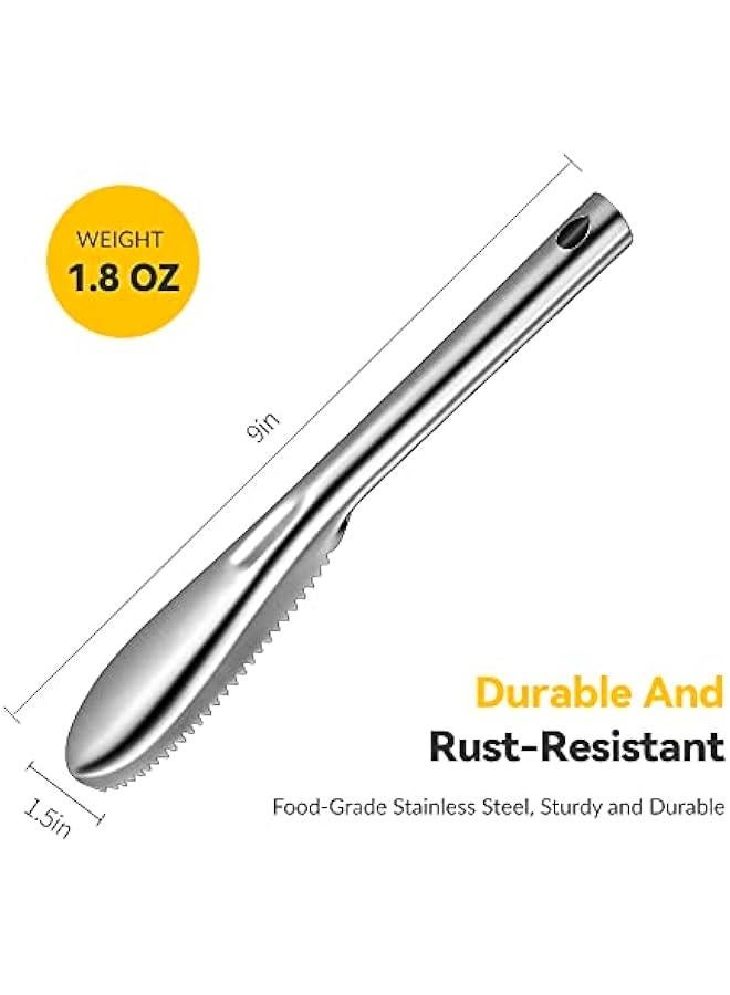 2 Pieces Fish Scaler Tool Stainless Steel Fish Scaler Remover No Mess - Portable Fish Scale Remover Fish Descaler Tool - Reliable Fish Scraper Fish Cleaner Tool for Fish Scaling Cleaning - Image 5