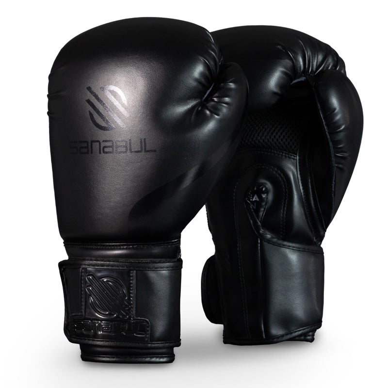 Sanabul Essential Gel Boxing Gloves for Men & Women, Kickboxing MMA, Muay Thai Gloves and Heavy Bag Training Punching & Sparring, AllBlack 10 oz - Image 4