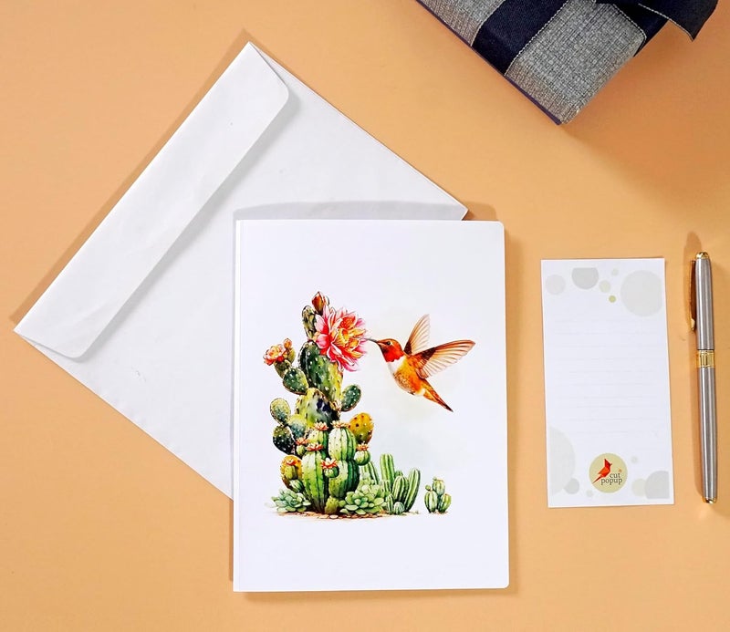 CUT POPUP.COM Mothers Day Card, 3D Pop Up Birthday Paper Art Greeting Card, Father's Day, Meaningful Gift for Dad, Husband, Grandpa (Hummingbird) - Image 4