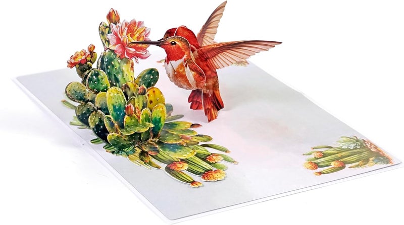 CUT POPUP.COM Mothers Day Card, 3D Pop Up Birthday Paper Art Greeting Card, Father's Day, Meaningful Gift for Dad, Husband, Grandpa (Hummingbird) - Image 3