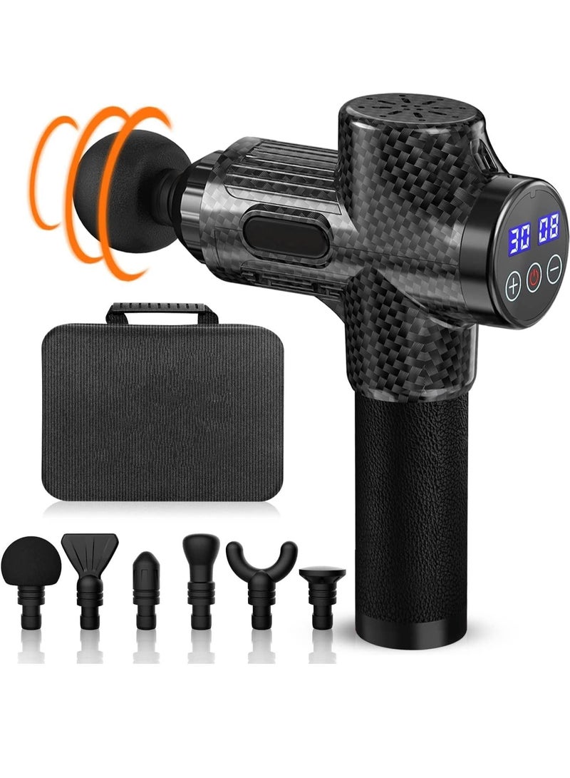 جينيكست LCD مسدس تدليك كهربائي عضلات قرع الأنسجة العميقة لتدليك استرخاء عنق الجسم للياقة البدنية - Image 1