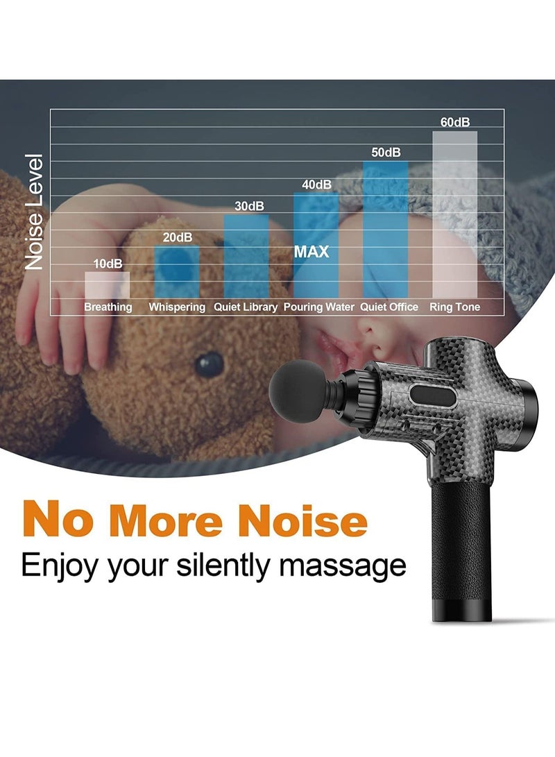 جينيكست LCD مسدس تدليك كهربائي عضلات قرع الأنسجة العميقة لتدليك استرخاء عنق الجسم للياقة البدنية - Image 2