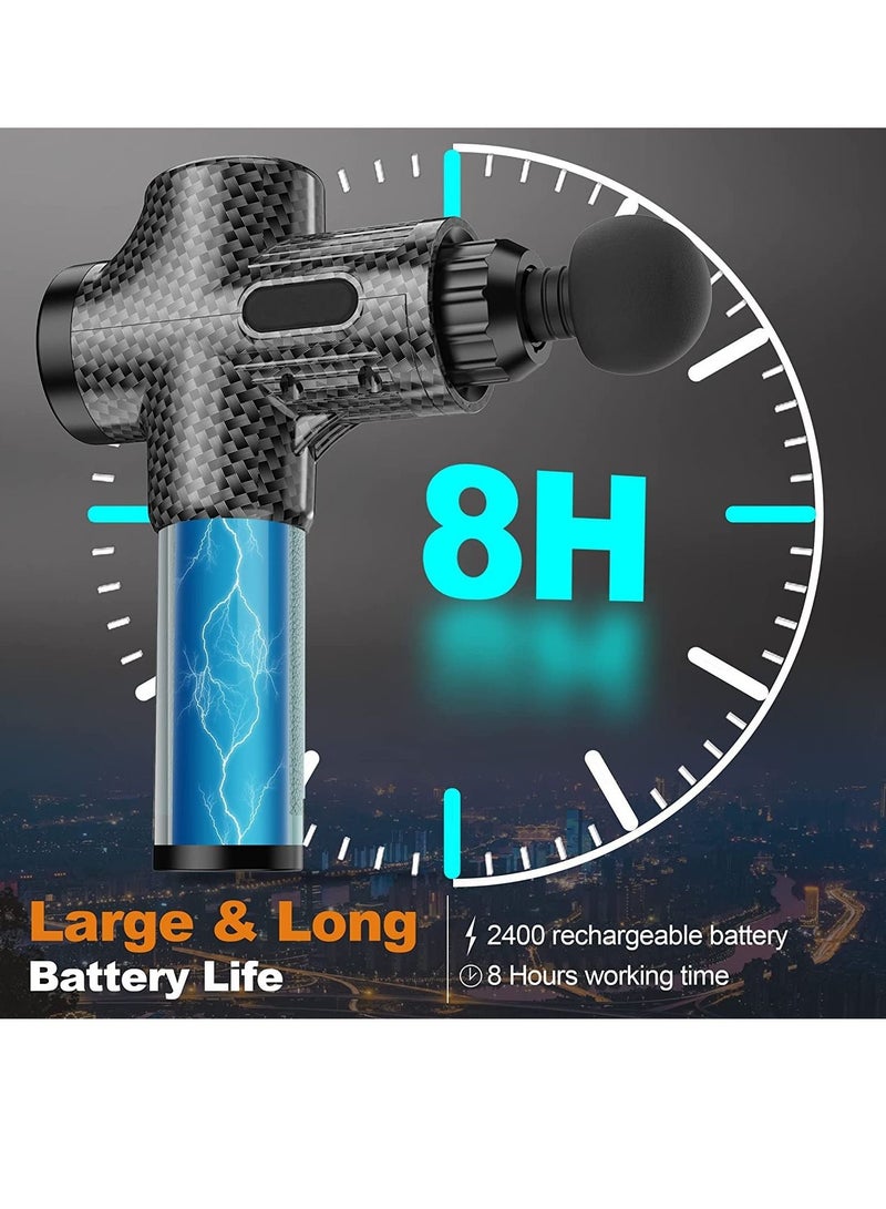 جينيكست LCD مسدس تدليك كهربائي عضلات قرع الأنسجة العميقة لتدليك استرخاء عنق الجسم للياقة البدنية - Image 4