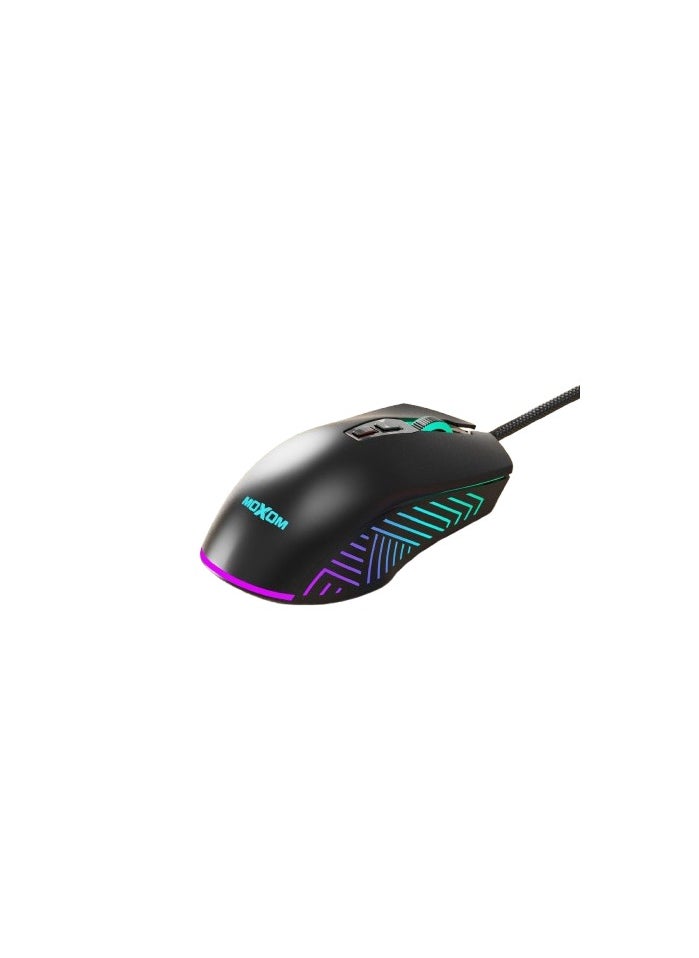 MOXOM MX-MS11 Wired Optical Gaming Mouse, 7 Buttons,  LED Optical Computer Mouse with soft click buttons, high DPI optical sensor  - Image 1