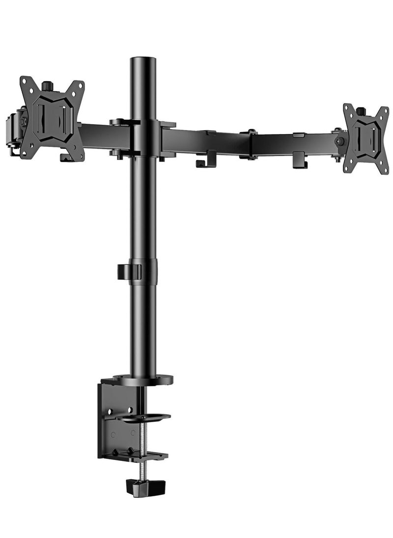 ELTRAZONE Dual Monitor Stand for 13 to 32 Inch Screens – Adjustable Monitor Arm Mount with Ergonomic Viewing Angle, Tilt ±45°, Swivel 180°, Rotate 360°, VESA 75/100mm – Flexible & Space-Saving Solution for Home & Office  - Image 1