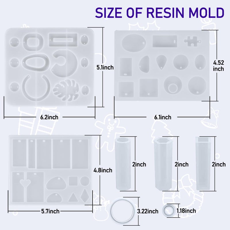 IGaiety Resin Kits for Jewelry Making Silicone Molds Starter Kit 278 Pcs Bundle with Epoxy Resin Silicone Mold Art for DIY Jewelry Earring Keychain Necklace Rings Making Adults Beginners - Image 3