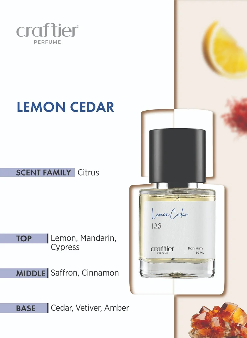 Craftier Perfume  LEMON CEDAR - Inspired of-L'EAU D'ISSEY, Eau De Parfum for Men - 50ml, Long Lasting Citrus Fragrance Upto 16 Hrs, Travel Size Men's Perfume for Men | Best Price UAE