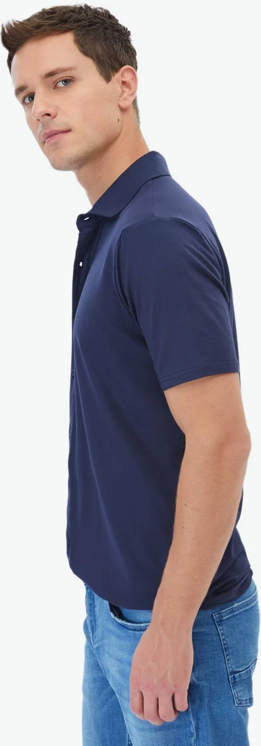 كيب Navy Blue Plain Regular Fit Casual Shirt