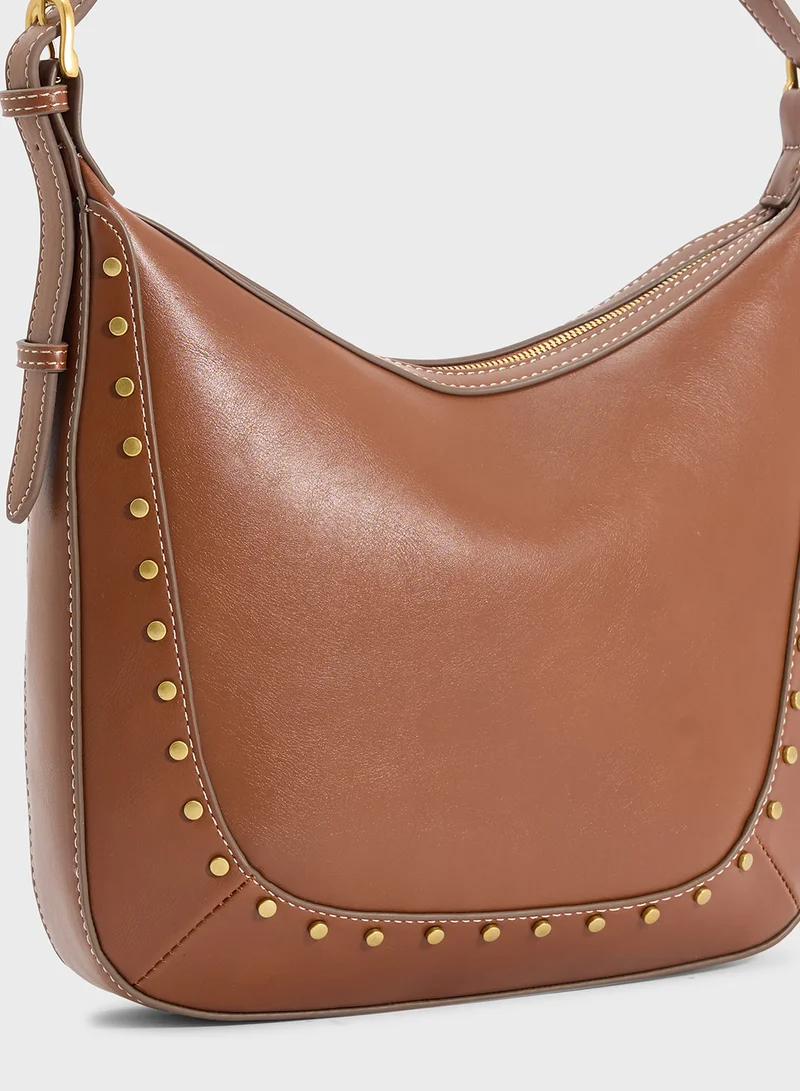 MANGO Studded Shoulder Bag