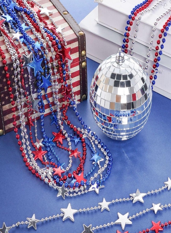 SUMERSHA 30pcs 4th of July Beads Necklaces - Red White Blue Beaded Star Necklace for Independent Memorial Day, Parade Accessory, Patriotic Crafts, Party Supplies - Image 5
