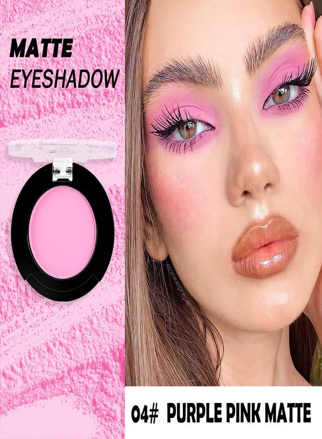 HHLTOH Monochrome Matte Eyeshadow Makeup Palette, Highly Pigmented Purple Pink Eyeshadow Palette, Matte Pressed Powder Eye shadow Makeup, Single Vegan Eye Shadow, Daily Evening Women Girls Eyeshadow Gift 4# - Image 2
