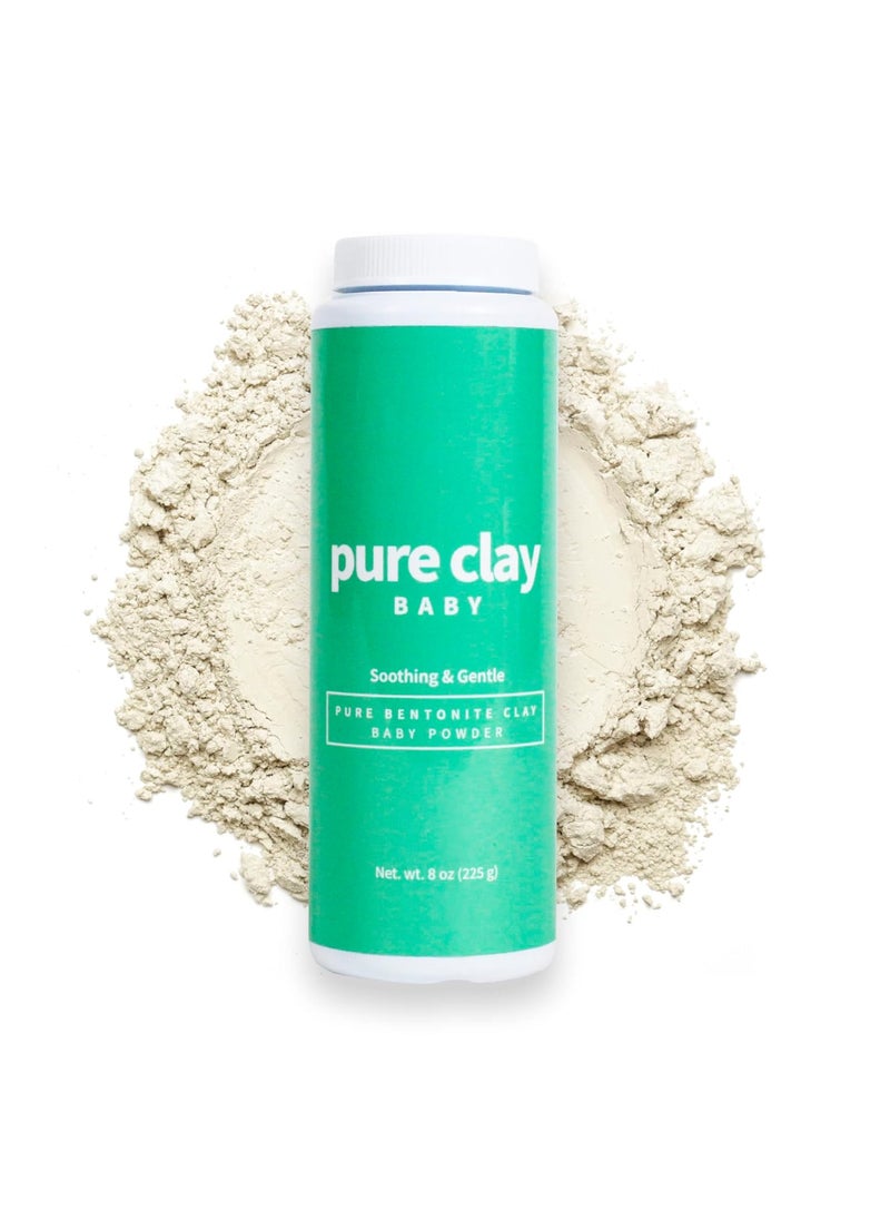 Pure Clay Bentonite Clay Baby Powder, Pure Calcium Bentonite Clay Food Grade Baby Powder for Sensitive Skin, Travel Size Baby Powder, Gentle Baby Skin Care 