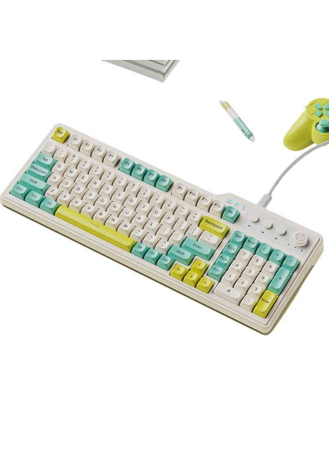إبميني New Wired Portable Mechanical Tactile Color Blocked Keyboard