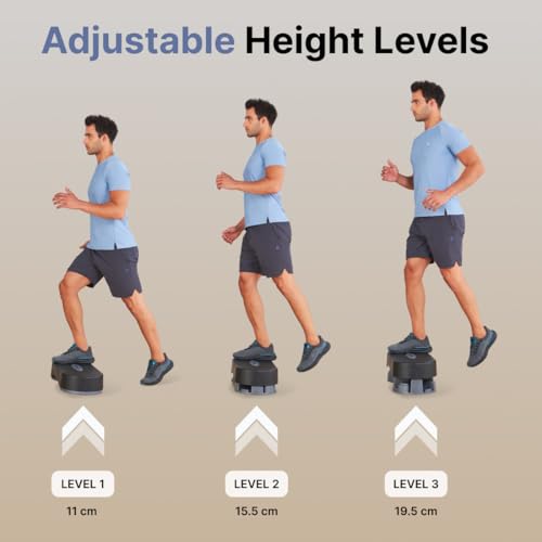 CULT Adjustable Aerobic Stepper for Home Gym & Fitness Non-Slip Platform, 3-Level Height Adjustment, Anti-Skid Rubber Pads Cardio, HIIT & Strength Training Step Board (Up to 250 Kg) - Image 5