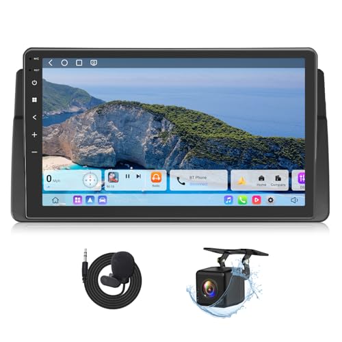 Eonon 9 inch Double-Din Car Stereo Compatible with BMW E46,Android 13 6+64GB 4G LTE CarPlay Android Auto WiFi GPS Bluetooth DSP MirrorLink Support DAB+ OBDII Backup Camera Car Radio Stereo E46X6S2 - Image 1